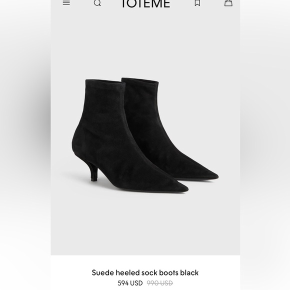 TOTEME
Suede heeled sock boots black SIZE 38
990 USD NEW - Picture 4 of 16